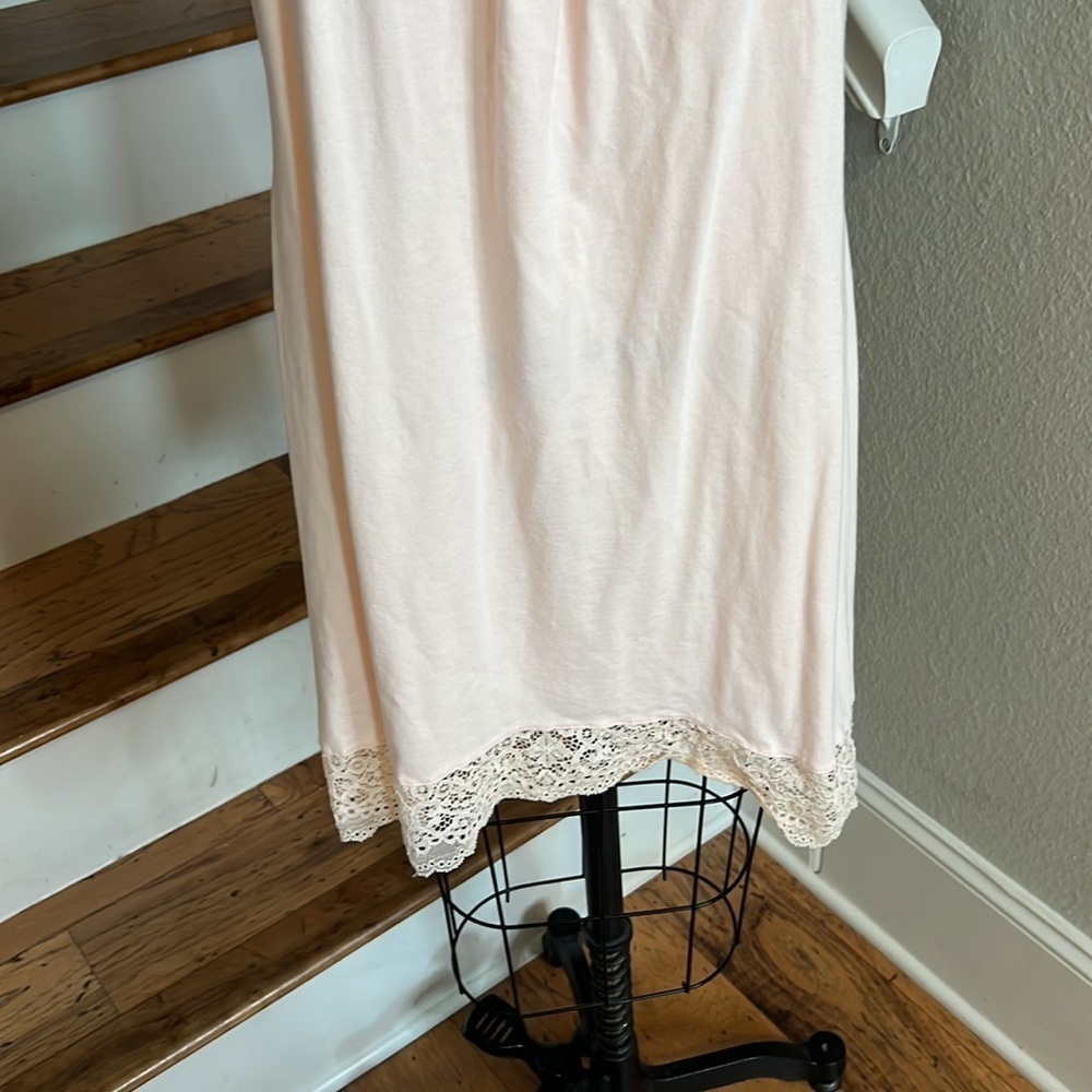 In Bloom by Jonquil Lace Trim Cotton Blend Pale Pink Chemise​​​​​​​​​ - Picture 3 of 7